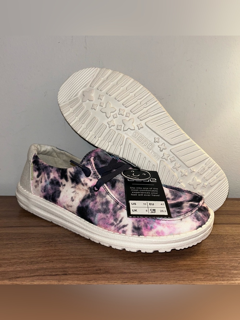 Hey Dude Wendy Women's US 10M Multi Tie Dye Slip-On Moc Toe Casual Shoes ZAP2376